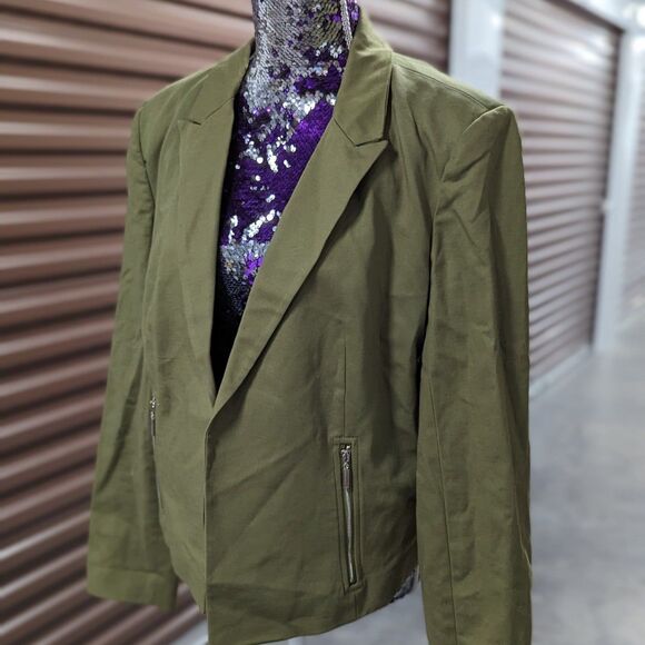 Grace Elements Jackets & Blazers - Grace Elements Size 16 Olive Green Open Front Blazer Jacket